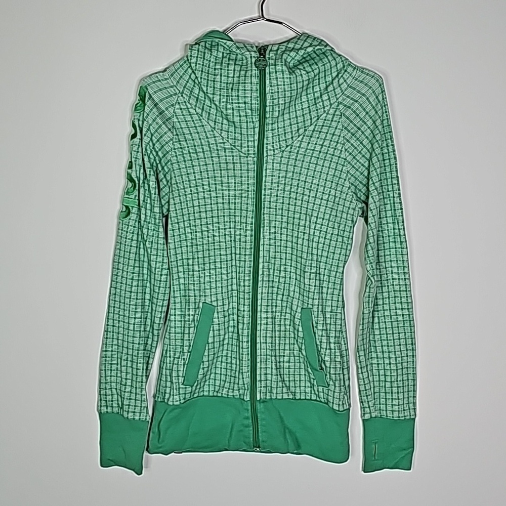 Bench small green and white zip up hoodie